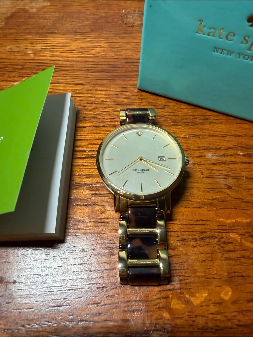 kate spade Gold and Tortoiseshell Gramercy Watch